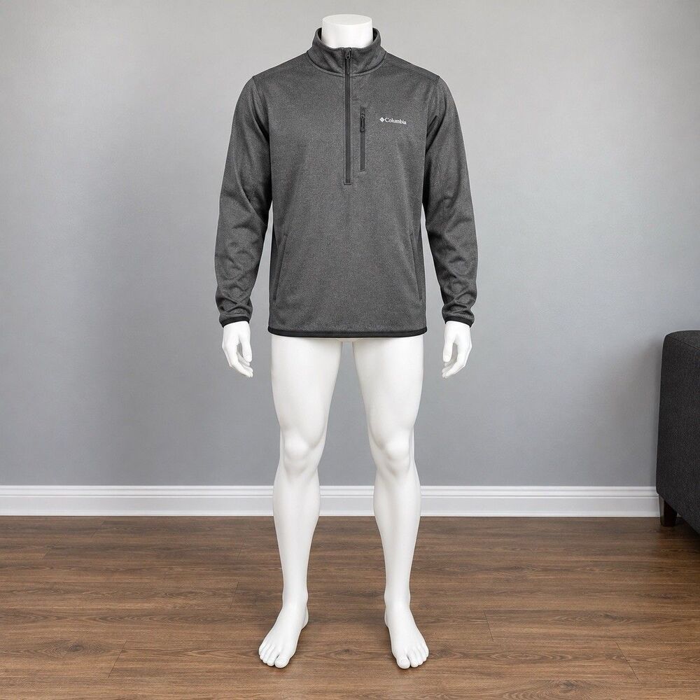 Columbia Mens 3XT Tall Gray Quarter Zip Pullover Gorpcore Hiking Outdoor